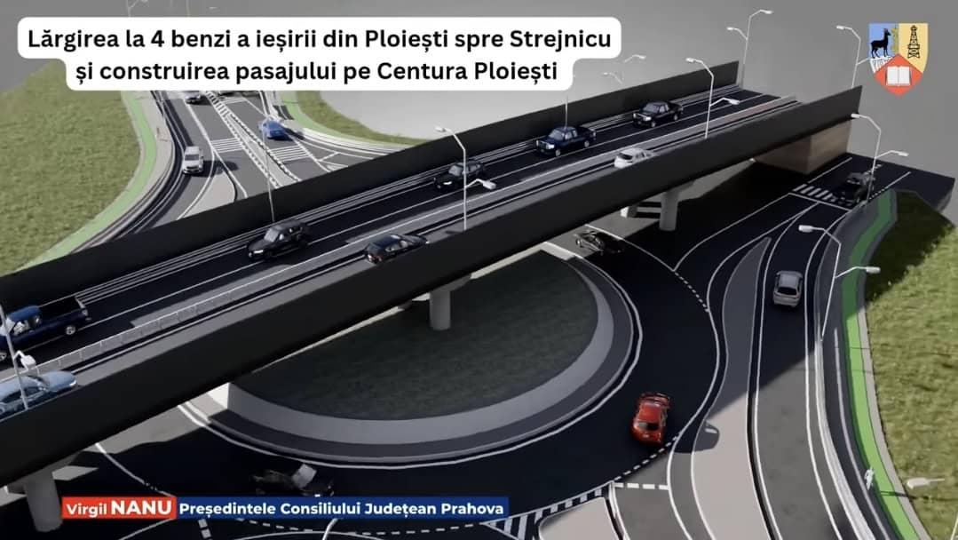 Cum va arăta ieșirea din Ploiești spre Strejnic. Virgil Nanu (CJ Prahova): Vor fi 4 benzi, trotuare și piste pentru biciclete + pasaj rutier