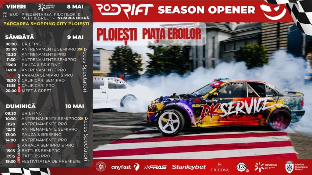 Shopping City Ploiești găzduiește parada de prezentare a piloților  RoDrift Season Opener 2026