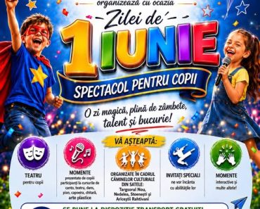 Primăria Ariceștii Rahtivani organizează spectacol pentru copii de 1 iunie