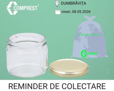Comprest: Reminder de colectare Dumbrăvița, fracția de sticlă – vineri, 08.05.2026