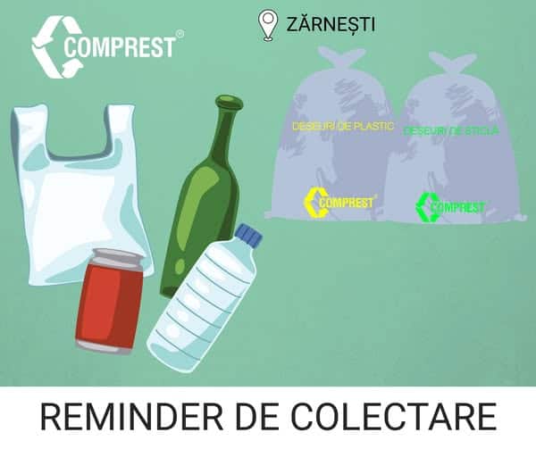 Comprest: Reminder de colectare localitatea Zărnești, perioada 08-14.05.2026