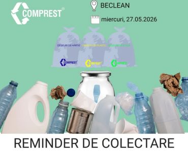 Comprest: Reminder de colectare Beclean, deșeuri reciclabile – miercuri, 27.05.2026 Comprest: Reminder de colectare Beclean, deșeuri reciclabile – miercuri, 27.05.2026