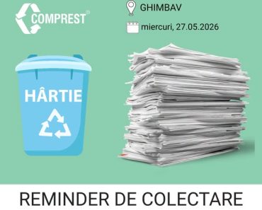 Comprest: Reminder de colectare Ghimbav, fracția de hârtie – miercuri, 27.05.2026