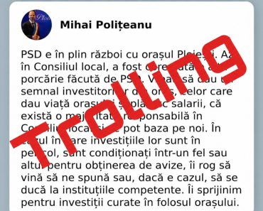 RĂZBOI TOTAL ÎMPOTRIVA PLOIEȘTENILOR! Primarul Polițeanu face trolling pe Facebook ca să acopere tunul imobiliar de 3 lei/mp și favorizarea multinaționalelor în detrimentul comercianților locali!