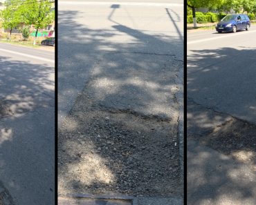 VIDEO: Tu ai luat groapa asta? Crater pe strada Ghe. Gr. Cantacuzino din Ploiești