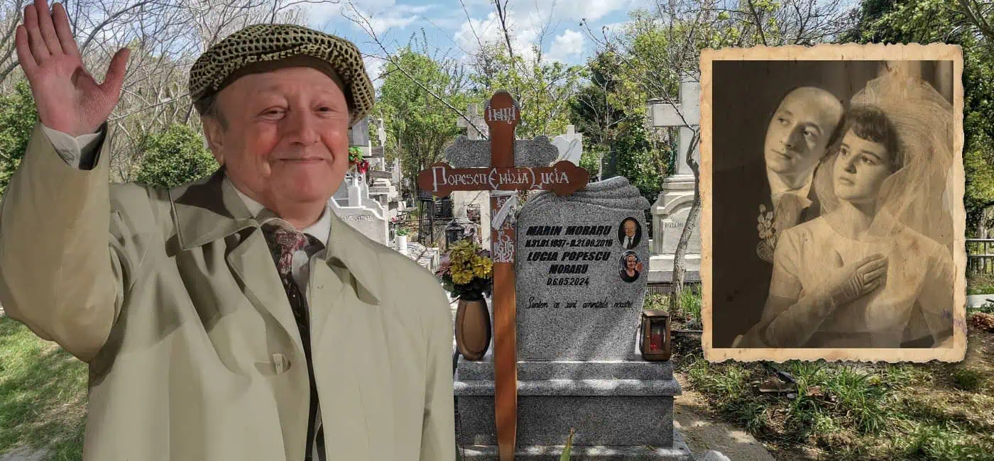 Ce scrie pe mormântul lui Marin Moraru, din „Operațiunea Monstrul”. Și-a adorat soția: „Eram niște proști frumoși”