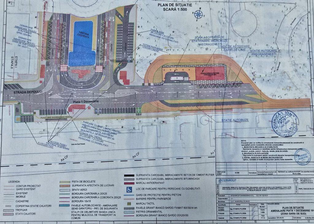 MRS va realiza lucrările de modernizare a piețelor din fața Gării de Sud și Gării de Vest