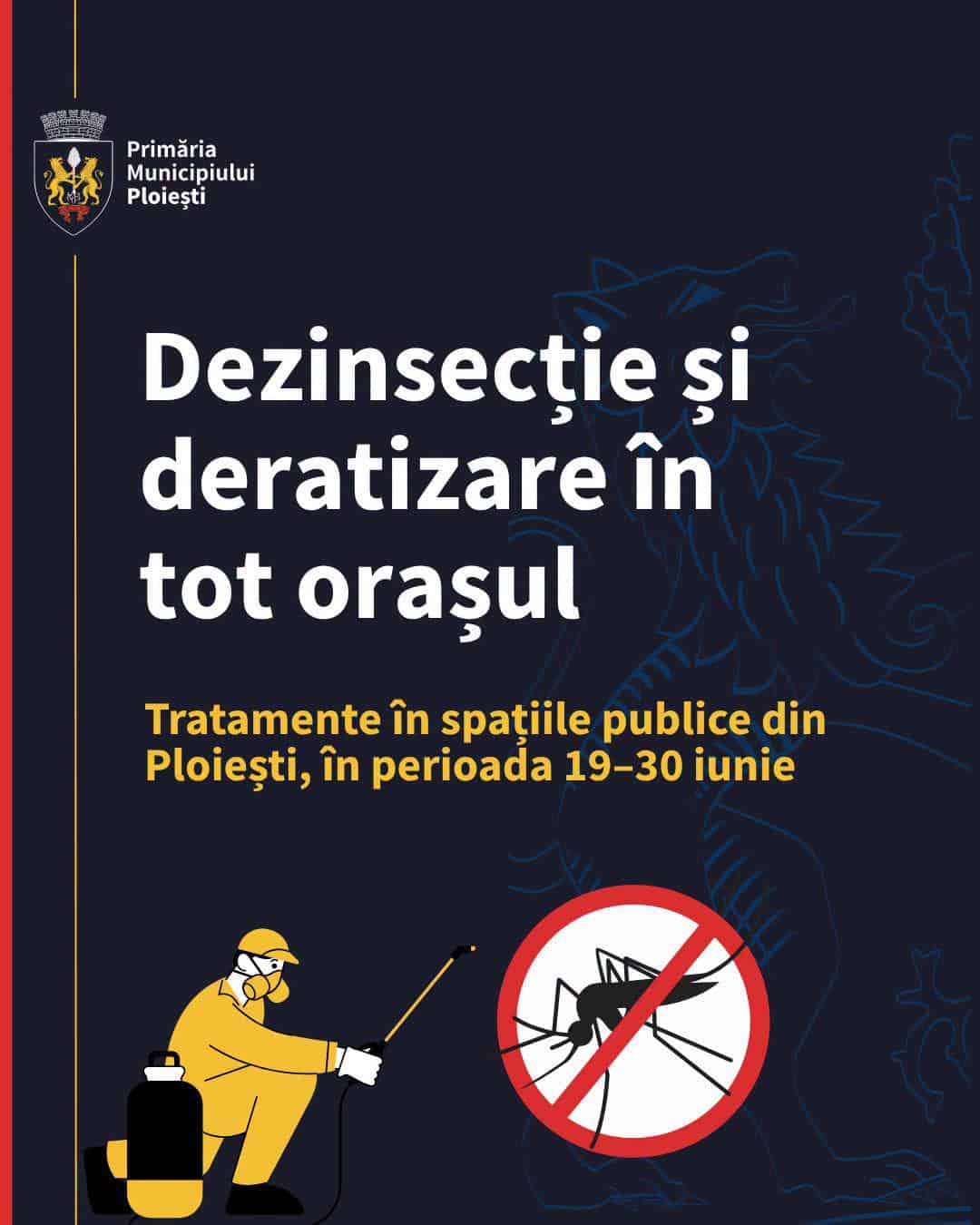 Vineri începe dezinsecția în Ploiești. Vezi aici programul Vineri începe dezinsecția în Ploiești. Vezi aici programul