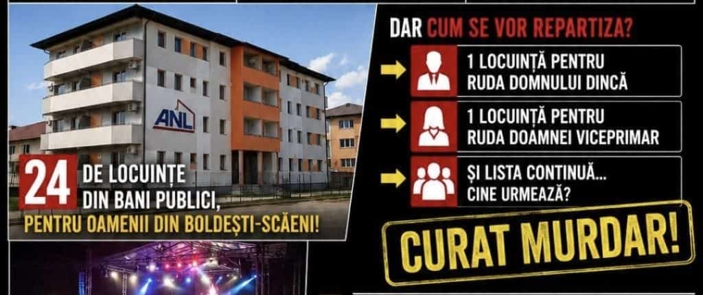 Consilierul AUR din Boldești-Scăeni Răzvan Tănase acuză politizarea proiectului ANL: „Unele apartamente ajung la rude ale primarului Florin Dincă și ale viceprimăriței”