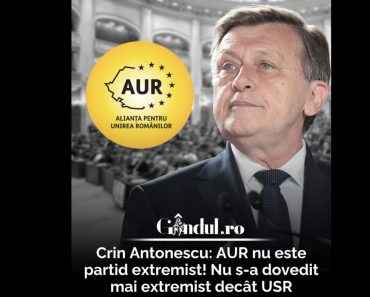 Crin Antonescu: AUR nu este partid extremist! Nu s-a dovedit mai extremist decât USR
