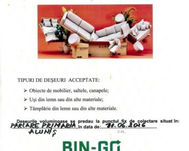 Primăria Aluniș: Campanie de colectare gratuită a deșeurilor voluminoare