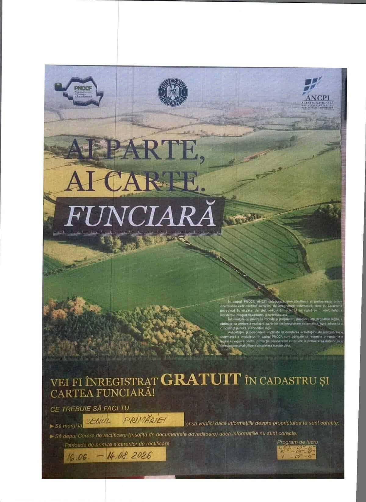 Primăria Ariceștii Rahtivani: ANUNȚ IMPORTANT pentru toți proprietarii posesori de imobile pe raza U.A.T. Ariceștii Rahtivani, județul Prahova!