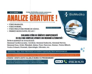 Primăria Ariceștii Rahtivani: Analize gratuite – Biomedika Primăria Ariceștii Rahtivani: Analize gratuite – Biomedika