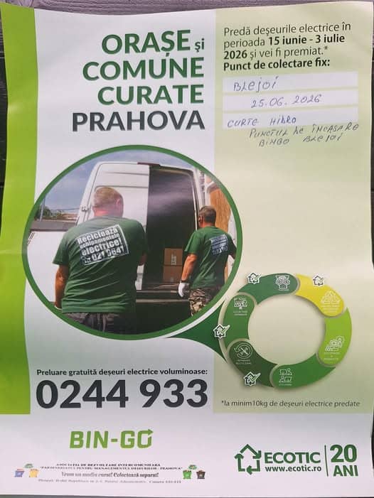 Primăria Blejoi: Campanie de colectare DEEE-uri la Blejoi!