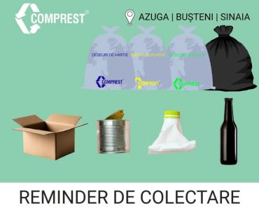 Comprest: În perioada 09-11 IUNIE 2026, în zona 1 BUȘTENI – Azuga, Bușteni, Sinaia – urmează a fi colectate deșeurile