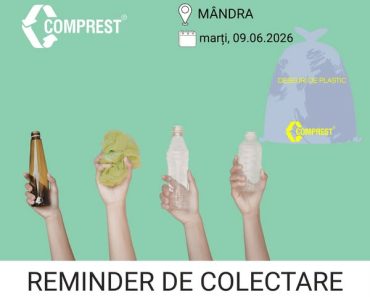 Comprest: Reminder de colectare Mândra, fracția de plastic – marți, 09.06.2026