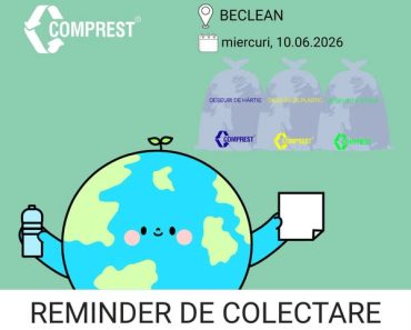 Comprest: Reminder de colectare Beclean, deșeuri reciclabile – miercuri, 10.06.2026