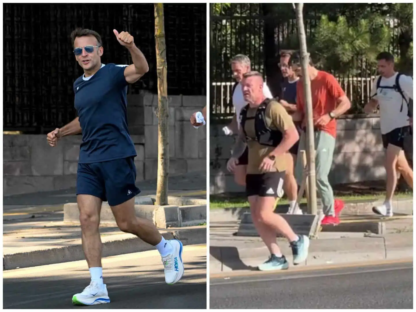 Emmanuel Macron, la jogging în Ankara cu celebrii ochelari „aviator”. Cum i-a salutat pe localnici