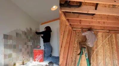 Doi tineri și-au construit singuri casa pentru a reduce costurile. „Am smuls faianța de pe pereți de nenumărate ori pentru că nu arăta cum îmi doream” Doi tineri și-au construit singuri casa pentru a reduce costurile. „Am smuls faianța de pe pereți de nenumărate ori pentru că nu arăta cum îmi doream”