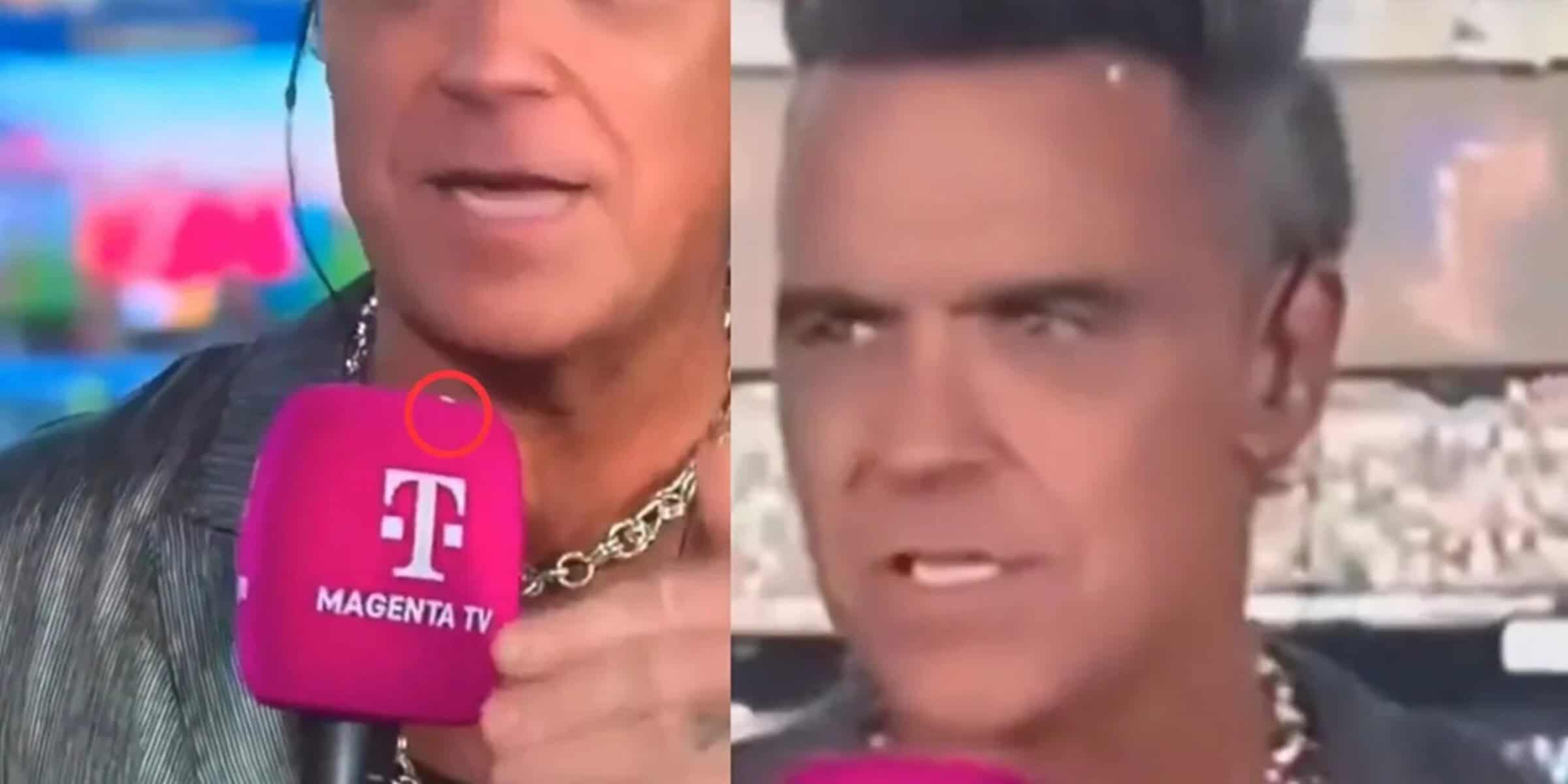 Ce i-a căzut din gură lui Robbie Williams în timpul interviului la finala Cupei Mondiale. Acuzații de consum de cocaină Ce i-a căzut din gură lui Robbie Williams în timpul interviului la finala Cupei Mondiale. Acuzații de consum de cocaină