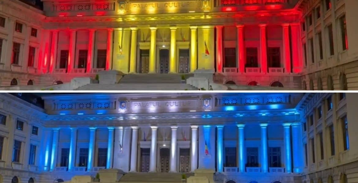 Cum va arăta Palatul Culturii în seara marii finale dintre Argentina și Spania? Vezi aici primele imagini!