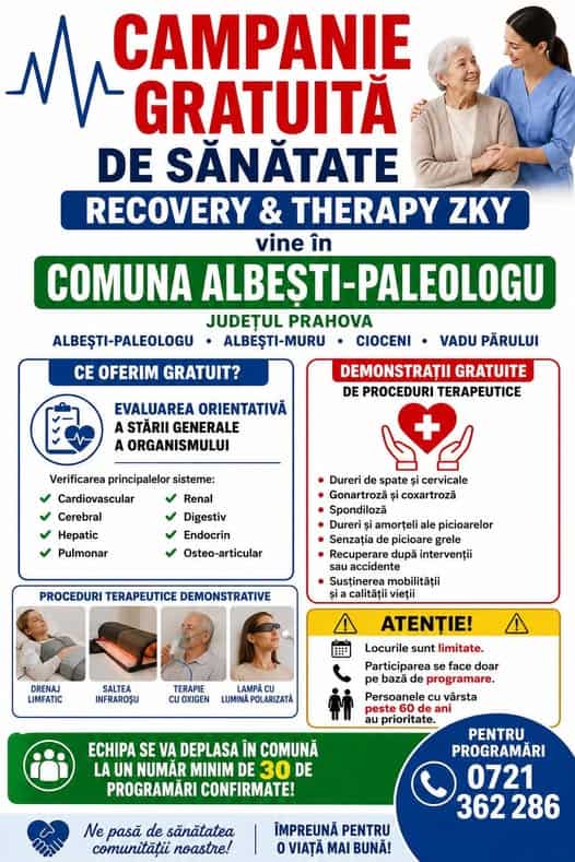 Campanie gratuită de sănătate în comuna Albești Paleologu