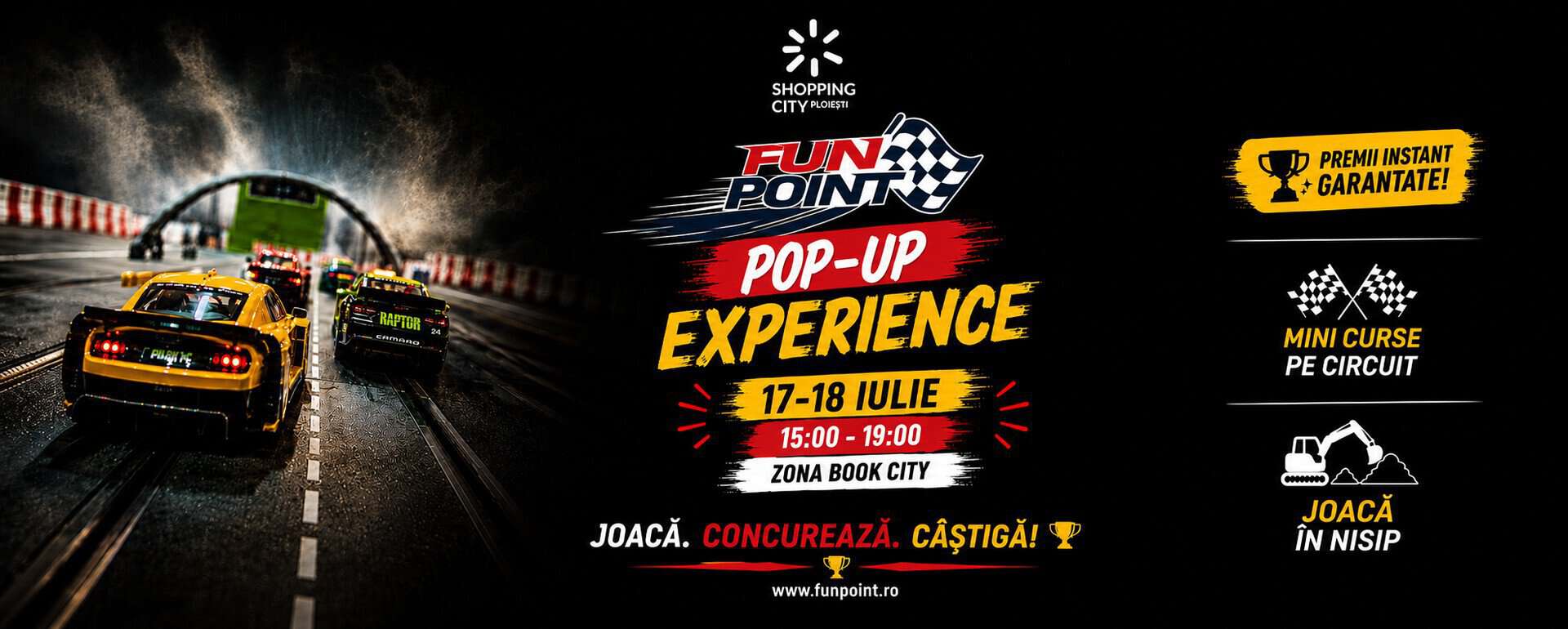 Shopping City Ploiești găzduiește în premieră Fun Point Pop-Up Experience, dedicat pasionaților de curse Shopping City Ploiești găzduiește în premieră Fun Point Pop-Up Experience, dedicat pasionaților de curse