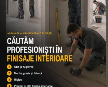 MRS Residence: Căutăm specialiști în finisaje interioare pentru proiectele MRS Residence din Ploiești