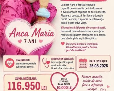 Primăria Valea Doftanei face apel la solidaritate: Împreună îi putem oferi Ancăi Maria șansa la viață Primăria Valea Doftanei face apel la solidaritate: Împreună îi putem oferi Ancăi Maria șansa la viață