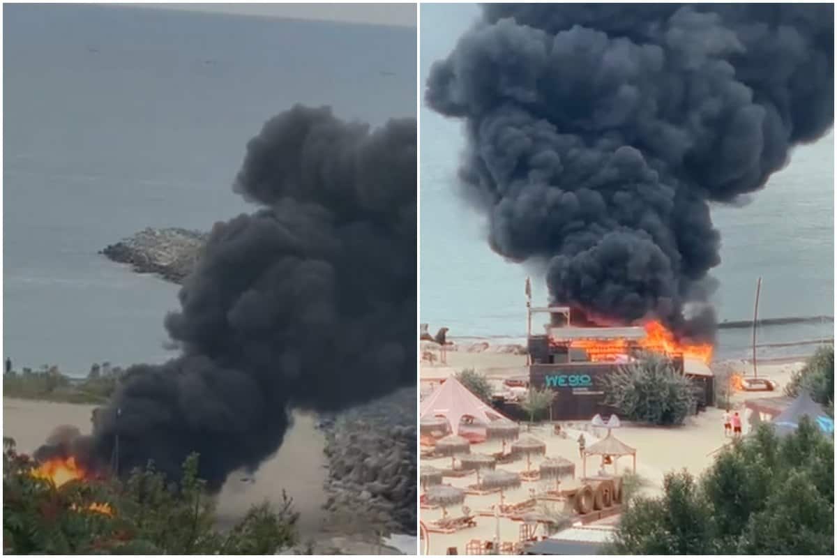 Incendiu puternic pe o cunoscută plajă din Constanța. Pagubele provocate se ridică la 100.000 de euro