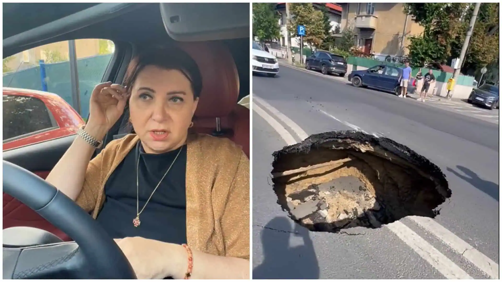 Momente de panică pentru Carmen Șerban. Mașina vedetei a căzut în craterul din zona Eroilor: „M-am speriat foarte tare” Momente de panică pentru Carmen Șerban. Mașina vedetei a căzut în craterul din zona Eroilor: „M-am speriat foarte tare”