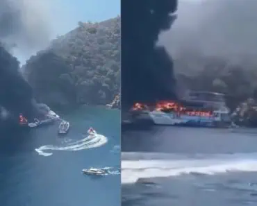 Situație dramatică în Turcia: o ambarcațiune cu 115 turiști a luat foc Situație dramatică în Turcia: o ambarcațiune cu 115 turiști a luat foc