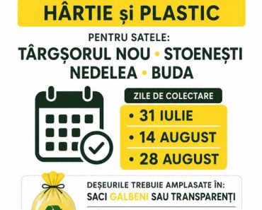 Primăria Ariceștii Rahtivani: Anunț în atenția locuitorilor din Târgșorul Nou, Stoenești, Buda și Nedelea