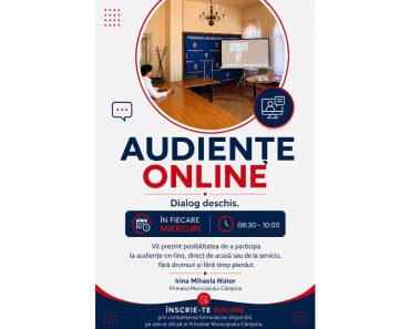 Irina Nistor, primarul orașului Câmpina, organizează audiențe online! Care este programul Irina Nistor, primarul orașului Câmpina, organizează audiențe online! Care este programul