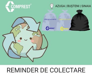 Comprest: În perioada 04-06 AUGUST 2026, în zona 1 BUȘTENI – Azuga, Bușteni, Sinaia – urmează a fi colectate deșeurile