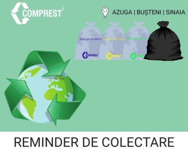Comprest: În perioada 25-27 AUGUST 2026, în Azuga, Bușteni, Sinaia – urmează a fi colectate deșeurile Comprest: În perioada 25-27 AUGUST 2026, în Azuga, Bușteni, Sinaia – urmează a fi colectate deșeurile