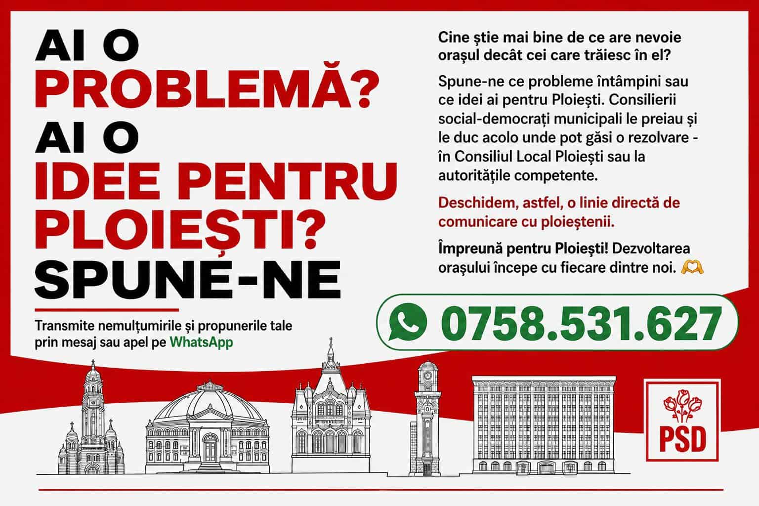PSD Ploiești deschide un canal direct de comunicare cu cetățenii: Cum pot sesiza ploieștenii problemele din oraș pe pagina de Facebook PSD Ploiești deschide un canal direct de comunicare cu cetățenii: Cum pot sesiza ploieștenii problemele din oraș pe pagina de Facebook