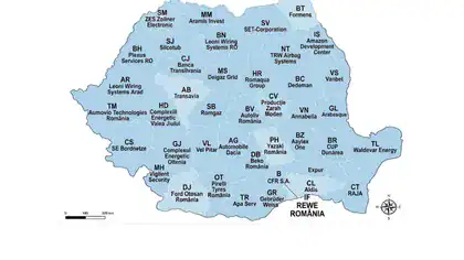 Harta marilor angajatori din România: Cine e pe locul I în Prahova Harta marilor angajatori din România: Cine e pe locul I în Prahova