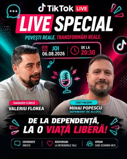 Clinica Independent: TIK TOK Live – Ascultă mărturia sinceră a unui fost pacient al Clinicii Independent, 06.08.2026 Clinica Independent: TIK TOK Live – Ascultă mărturia sinceră a unui fost pacient al Clinicii Independent, 06.08.2026