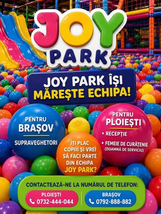 JOY PARK ÎȘI MĂREȘTE ECHIPA! JOY PARK ÎȘI MĂREȘTE ECHIPA!