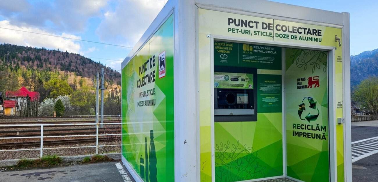 Nu mai bagi recipientele unul câte unul. Noul aparat de reciclare în care introduci tot sacul: „Este simplu”