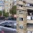 Clipe de panică în București. Un balcon s-a desprins din senin și a căzut peste o mașină