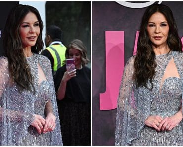 Catherine Zeta-Jones, apariție răpitoare la 56 de ani! A strălucit într-o rochie argintie cu pelerină și transparentă în partea de jos