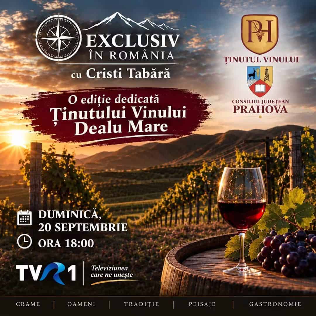 „Ținutul Vinului”, prezentat la TVR 1 într-o ediție specială a emisiunii „Exclusiv în România”