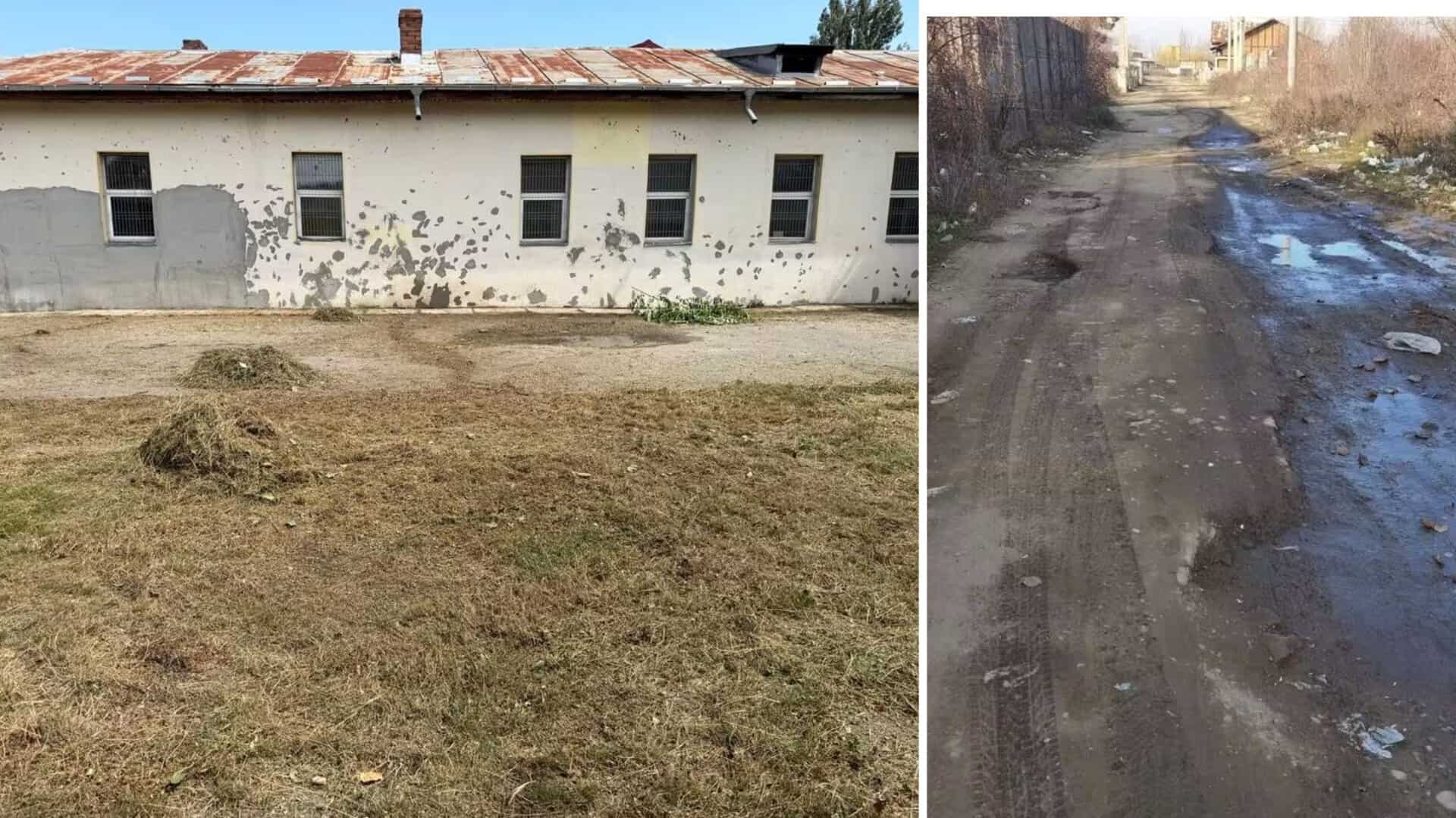 Cum arată o școală din Ploiești, în 2026, la început de an școlar: drum neasfaltat, noroi, tablă ruginită și un teren de sport vai de el!
