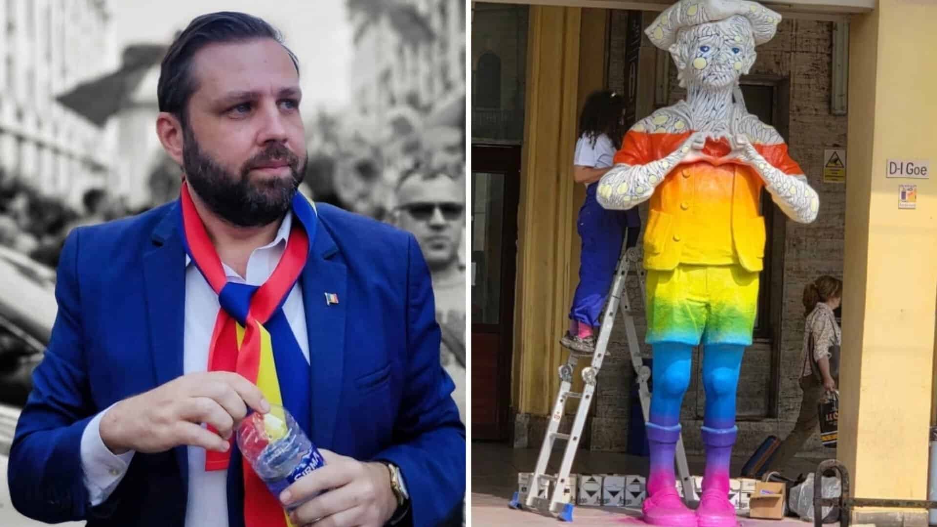 Viceprimarul Alexandru Săraru (AUR), reacție în scandalul statuii „Domnul Goe”: „Propagandă LGBT introdusă pe ușa din dos! Vreau să știu cine a aprobat această aberație!” Viceprimarul Alexandru Săraru (AUR), reacție în scandalul statuii „Domnul Goe”: „Propagandă LGBT introdusă pe ușa din dos! Vreau să știu cine a aprobat această aberație!”