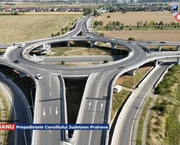 Consiliul Județean efectuează lucrări de întreținere la sensul giratoriu suspendat. Se refac marcajele rutiere