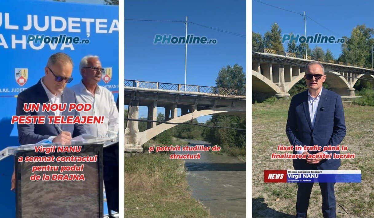 VIDEO: Virgil Nanu a semnat contractul pentru noul pod de la Drajna. Investiție majoră pentru comunitatea prahoveană VIDEO: Virgil Nanu a semnat contractul pentru noul pod de la Drajna. Investiție majoră pentru comunitatea prahoveană