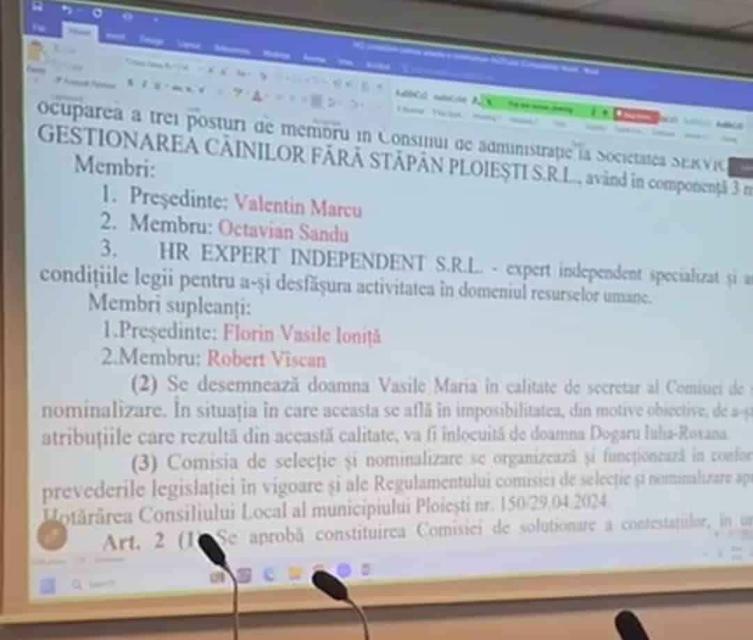 Consiliul Local Ploiești a aprobat comisia de selecție pentru CA-ul societății care gestionează câinii fără stăpân