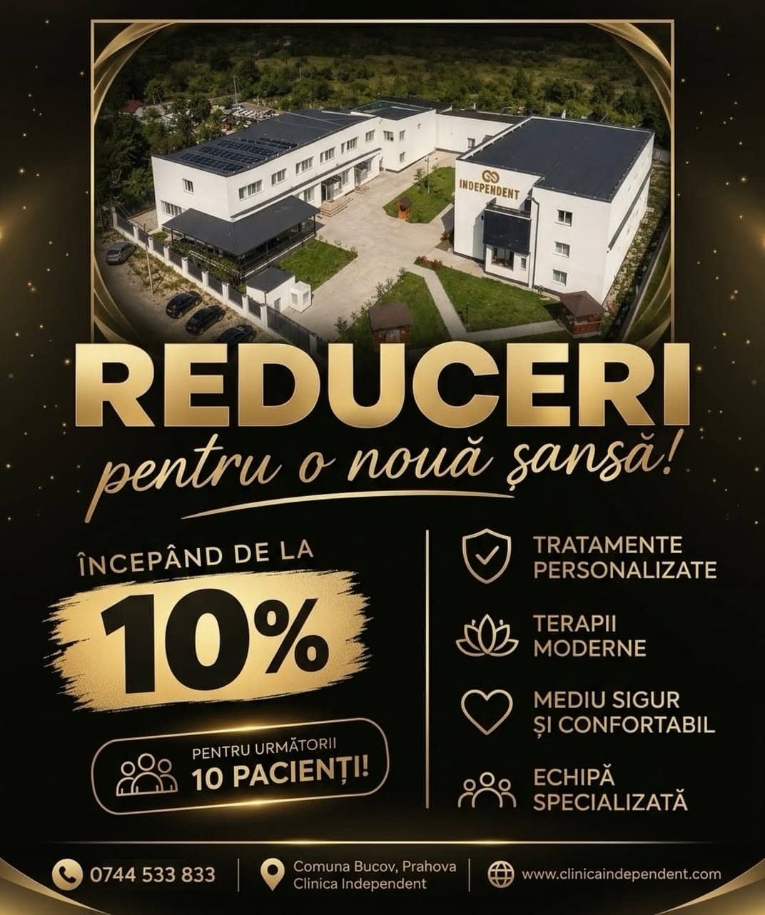 Clinica Independent din Bucov vine cu reduceri pentru pacienți. Tratamente personalizate și terapii moderne